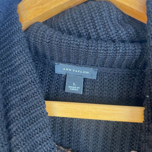 Ann Taylor Cowl Neck Color Block Oversized Tunic Sweater Two Tone Size Large - Picture 6 of 10